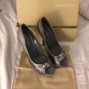 Sergio Rossi Satin Platform Pump Size 37.5